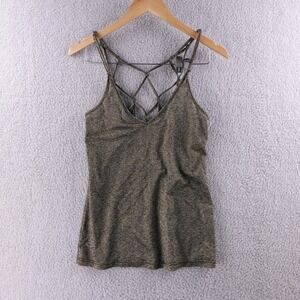 Bluejuice Gold Metallic Lattice Back Tank Top Women's Size 4 Glitter Sparkle Y2K